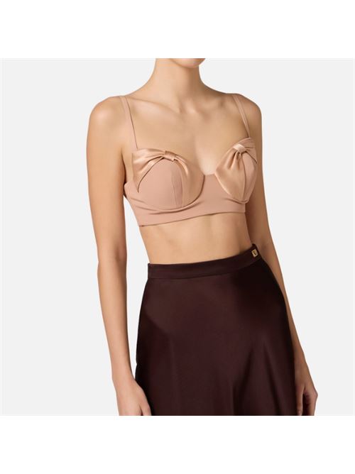 TOP CON FIOCCHI IN RASO ELISABETTA FRANCHI | TO03051E2283 nudo